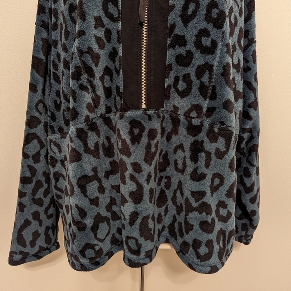 LIVI | Lane Bryant Half Zip Sherpa Pullover Leopard Print Melancholy 26/28 4X - Picture 5 of 11